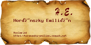 Horánszky Emilián névjegykártya